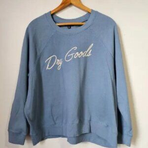 EUC ORIGINALITY LIGHT BLUE DRY GOODS PRINT CREW NECK PULLOVER SWEATER SIZE L